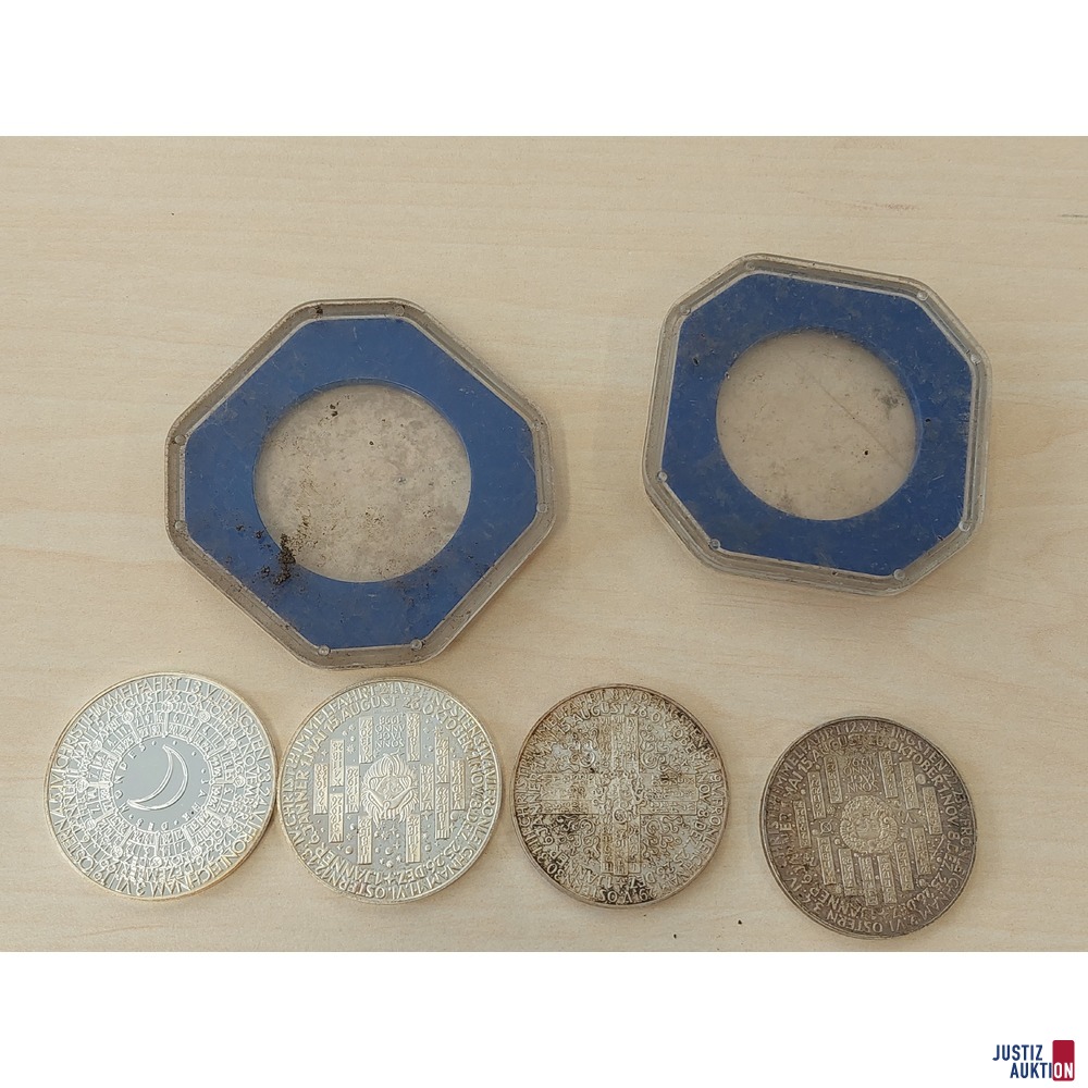 4x Kalendermedaillen in Silber