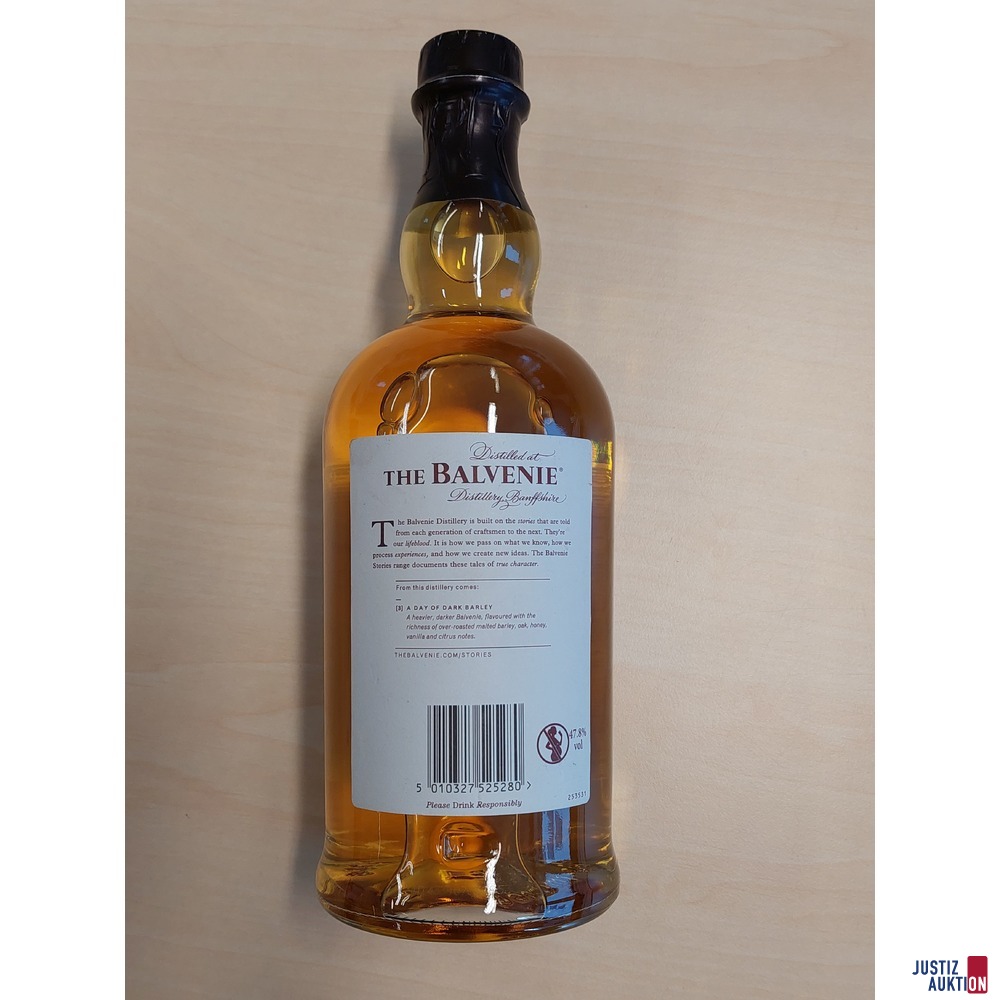 1 Flasche The Balvenie Single Malt Scotch Whisky A day of dark Barley Aged 26 Years