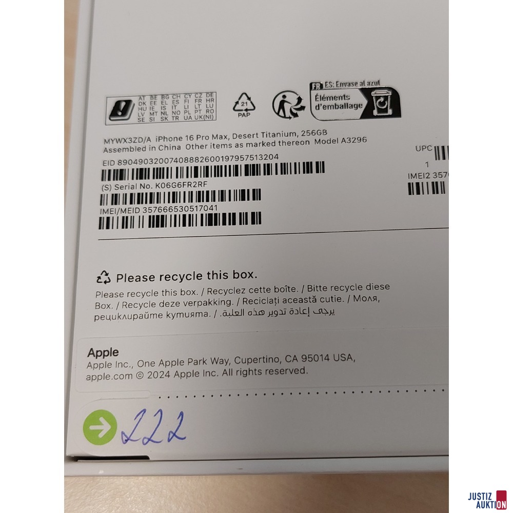 Handy der Marke Apple iPhone 16 Pro Max Desert Titanium&comma; 256GB