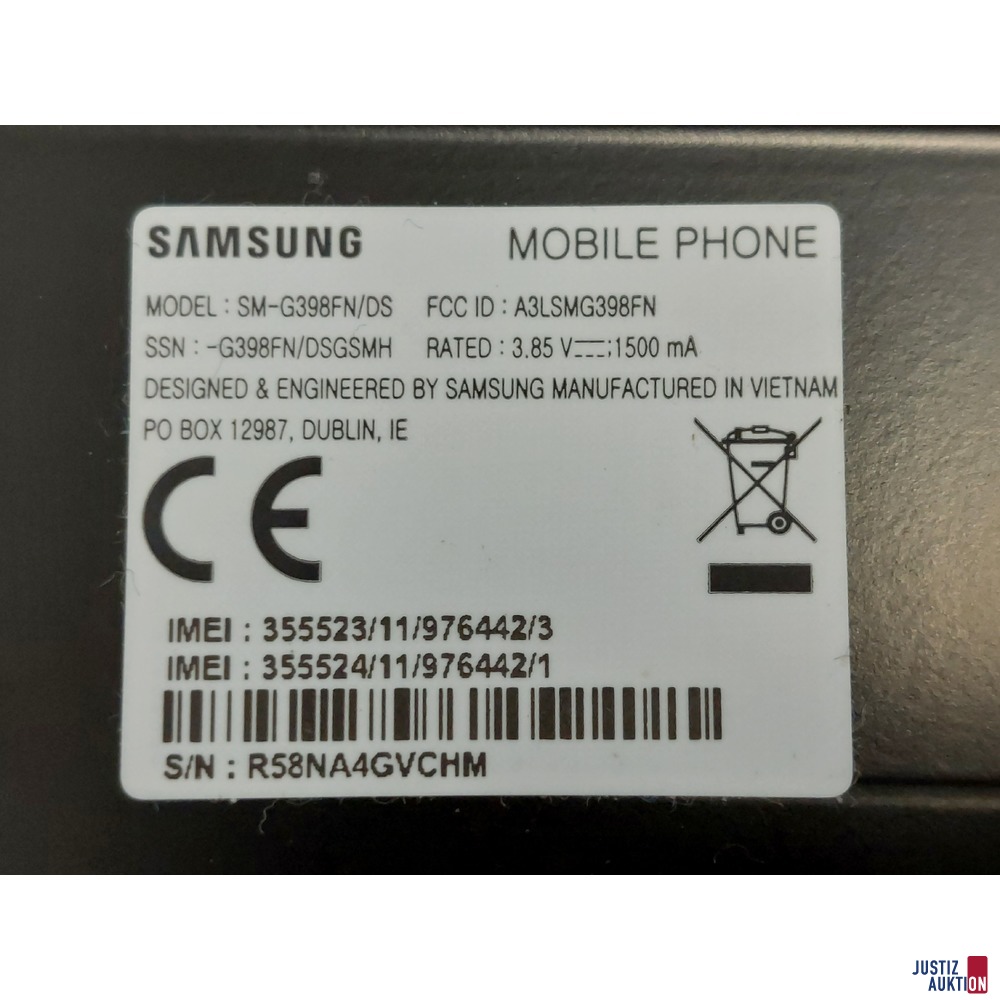 Handy der Marke Samsung Galaxy XCover 4S - Model: SM-G398FN/DS