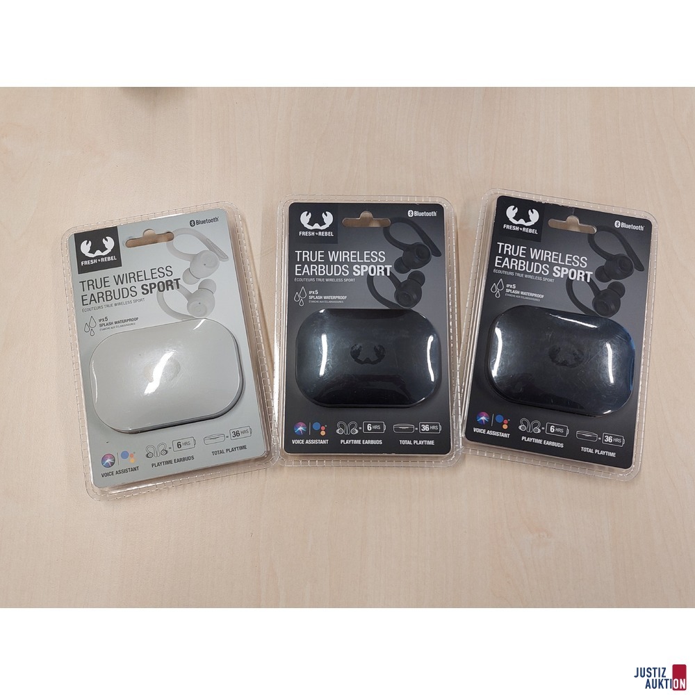 3 Packungen In-Ear-Kopfh&ouml;rer Sport der Marke Fresh&DiacriticalAcute;n Rebel