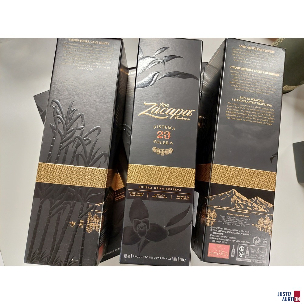 6 Flaschen Ron Zacapa Centenario Sistema 23 Solera Rum 70 cl 40 % in Originalverpackung