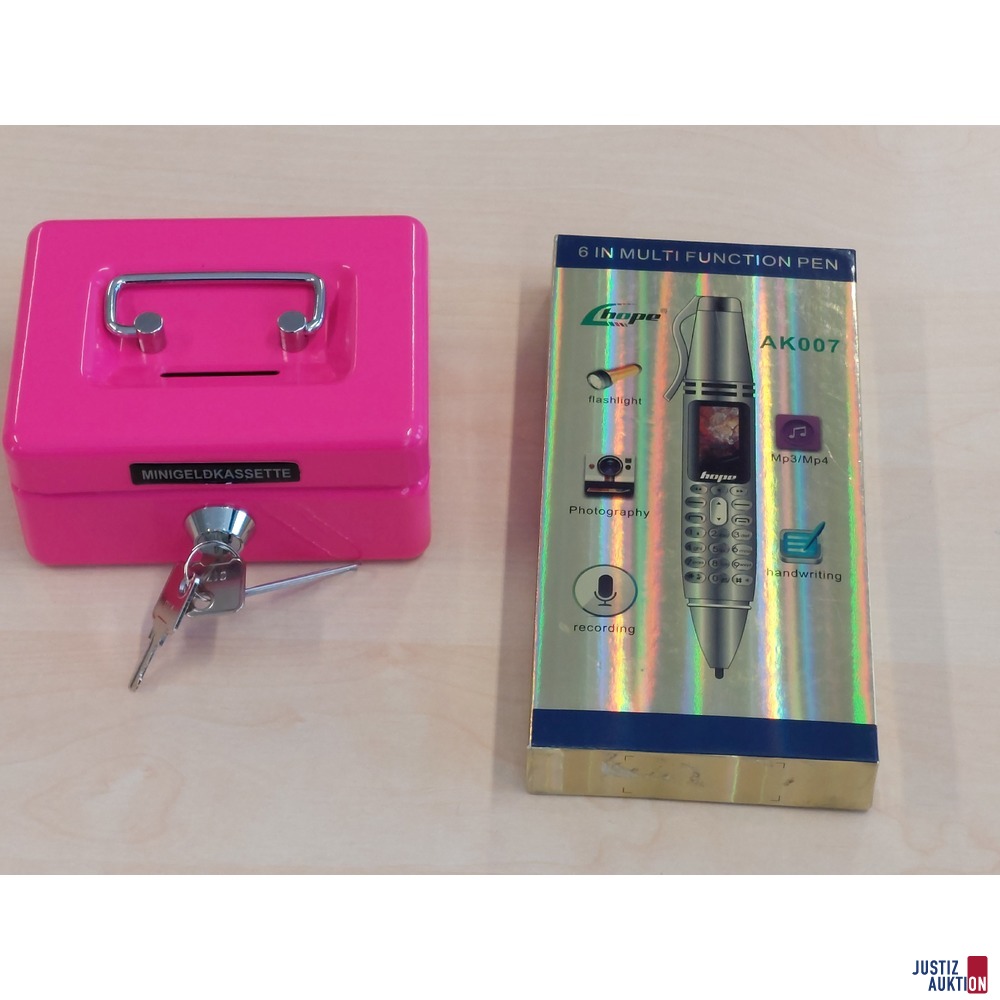 Minigeldkassette inkl. 2 Schlüssel u.a.