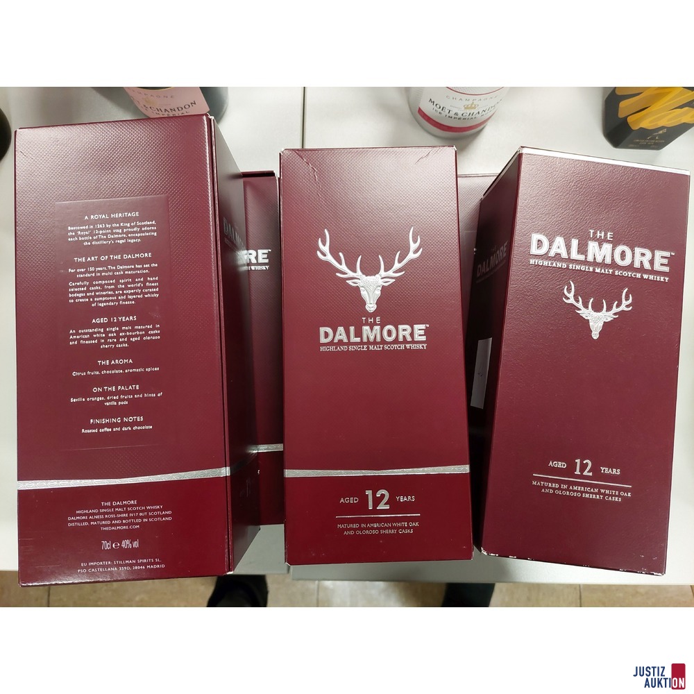 7 Flaschen The Dalmore Highland Single Malt Scotch Whisky Aged 12 Years 70 cl 40 %