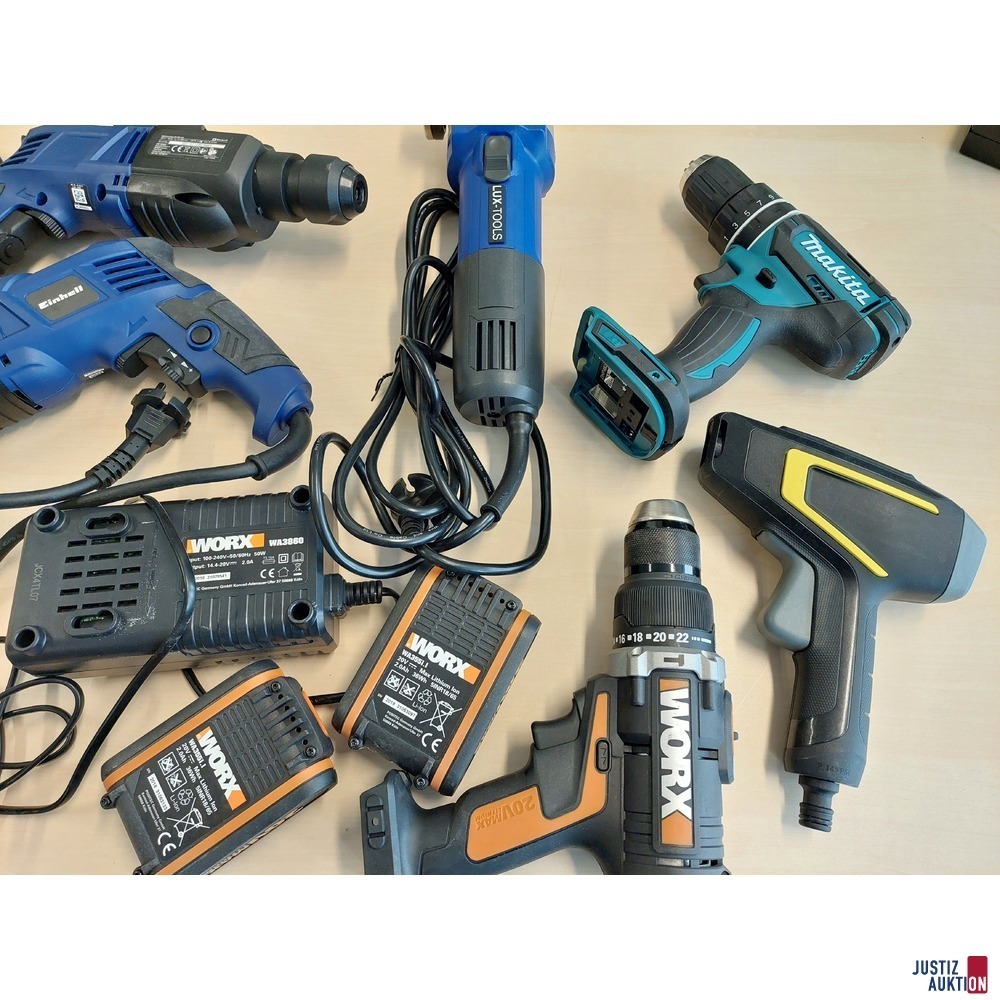 1 Akkuschrauber der Marke Worx WX372 u.a.