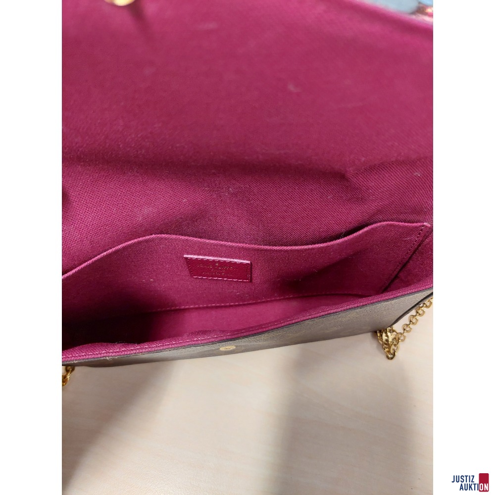 Schultertasche der Marke Louis Vuitton mit Metallkette Pochette Felicie CA4102 Material Monogram Canavas