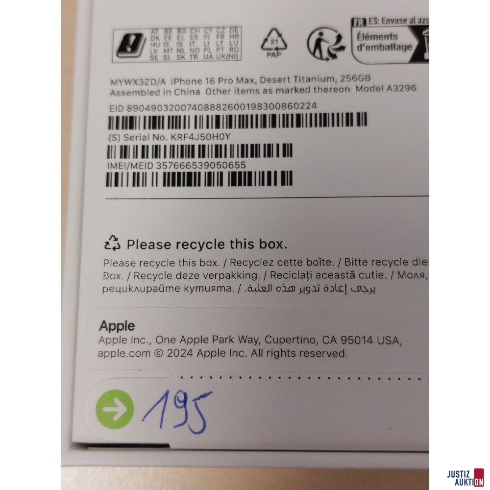 Handy der Marke Apple iPhone 16 Pro Max Desert Titanium&comma; 256GB