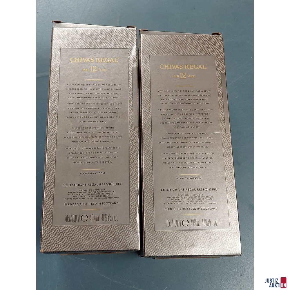 2 mal Whisky Chivas Regal Age 12 years 700ml/40% ​​​​​​​in Originalverpackung