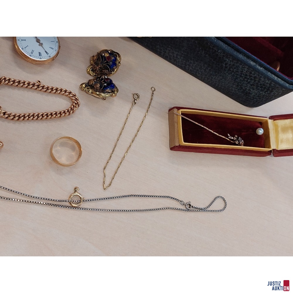 Konvolut Schmuck 585 ‰ punziert/amtspunziert