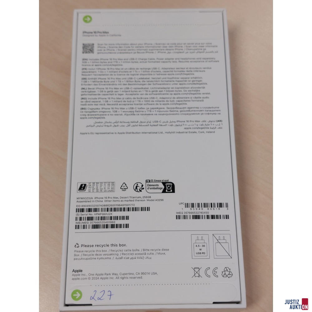 Handy der Marke Apple iPhone 16 Pro Max Desert Titanium&comma; 256GB