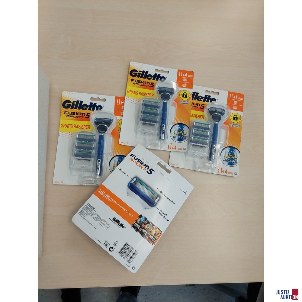 34 Packungen 4er Rasierklingen der Marke Gillete Fusion Sport 5