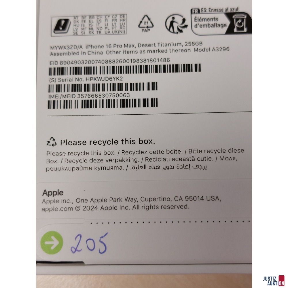 Handy der Marke Apple iPhone 16 Pro Max Desert Titanium&comma; 256GB