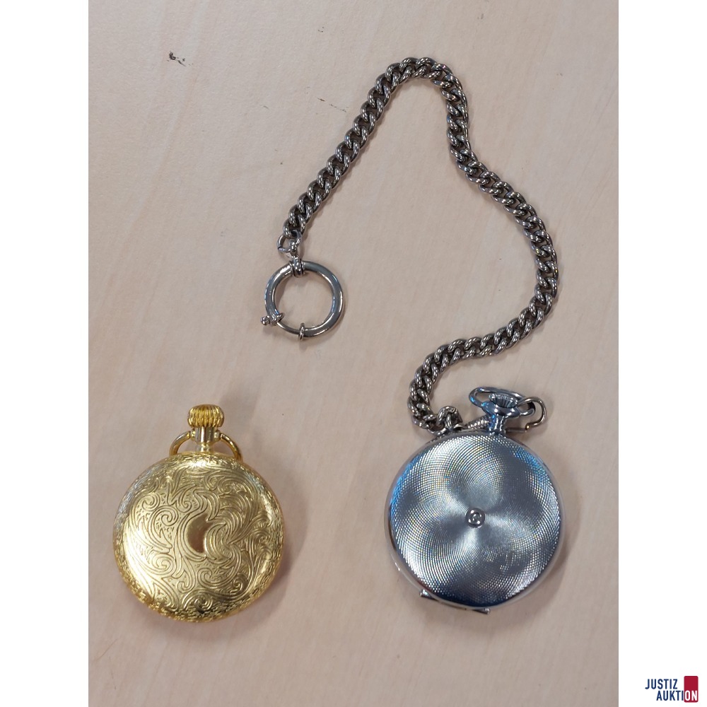 2 Taschenuhren 1x Quartz&comma; 1x Mechanisch&comma; ohne Gew&auml;hr auf Funktion