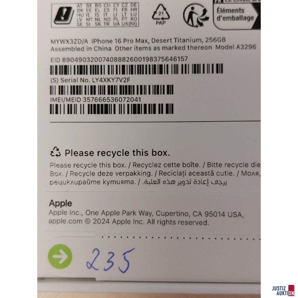 Handy der Marke Apple iPhone 16 Pro Max Desert Titanium&comma; 256GB