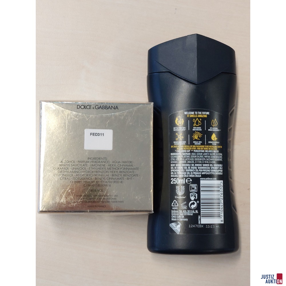 Eau de Parfum der Marke Dolce &amp; Gabbana the one 50 ml NEU - in Originalverpackung  Duschgel AXE 3 in 1 Dark Temptation  250 ml NEU
