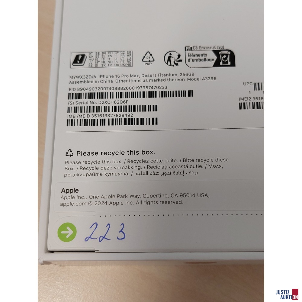 Handy der Marke Apple iPhone 16 Pro Max Desert Titanium&comma; 256GB