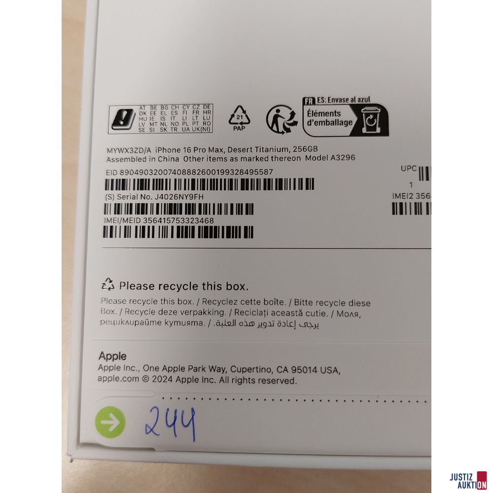 Handy der Marke Apple iPhone 16 Pro Max Desert Titanium&comma; 256GB