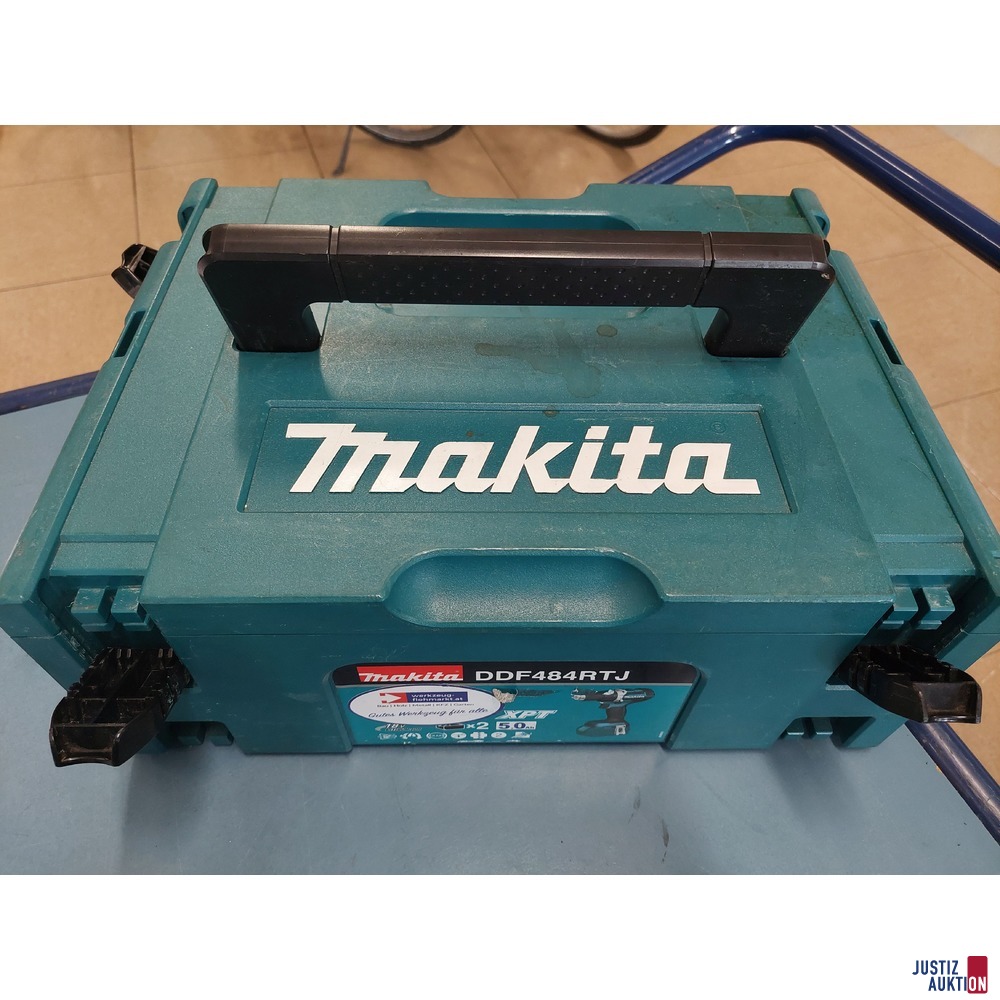 2 Werkzeugkoffer der Marke Makita mit Akkubohrmaschine Durchmesser 13mm DDF483 mit 3 Akku und 2 Ladegeräten DC18RC und 1 Bit-Set