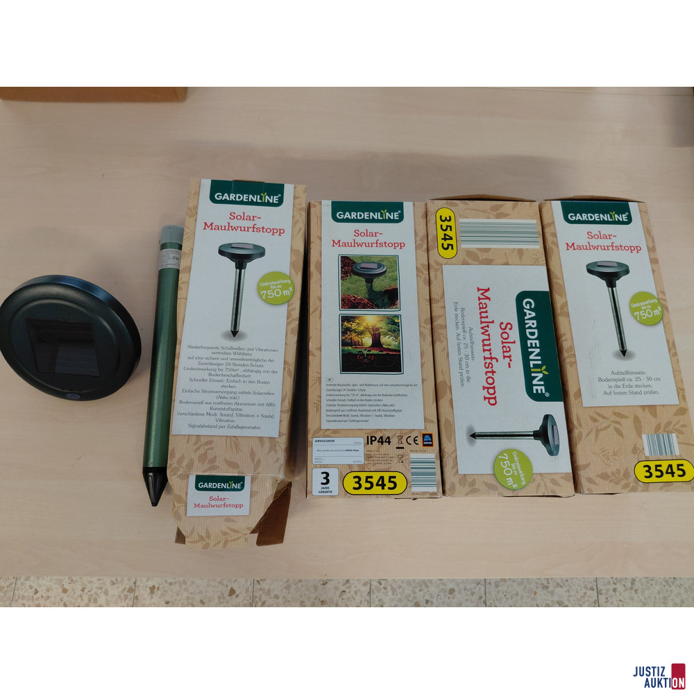 4 St&uuml;ck Solar-Maulwurfstopp Gardenline NEU &ndash; in Originalverpackung