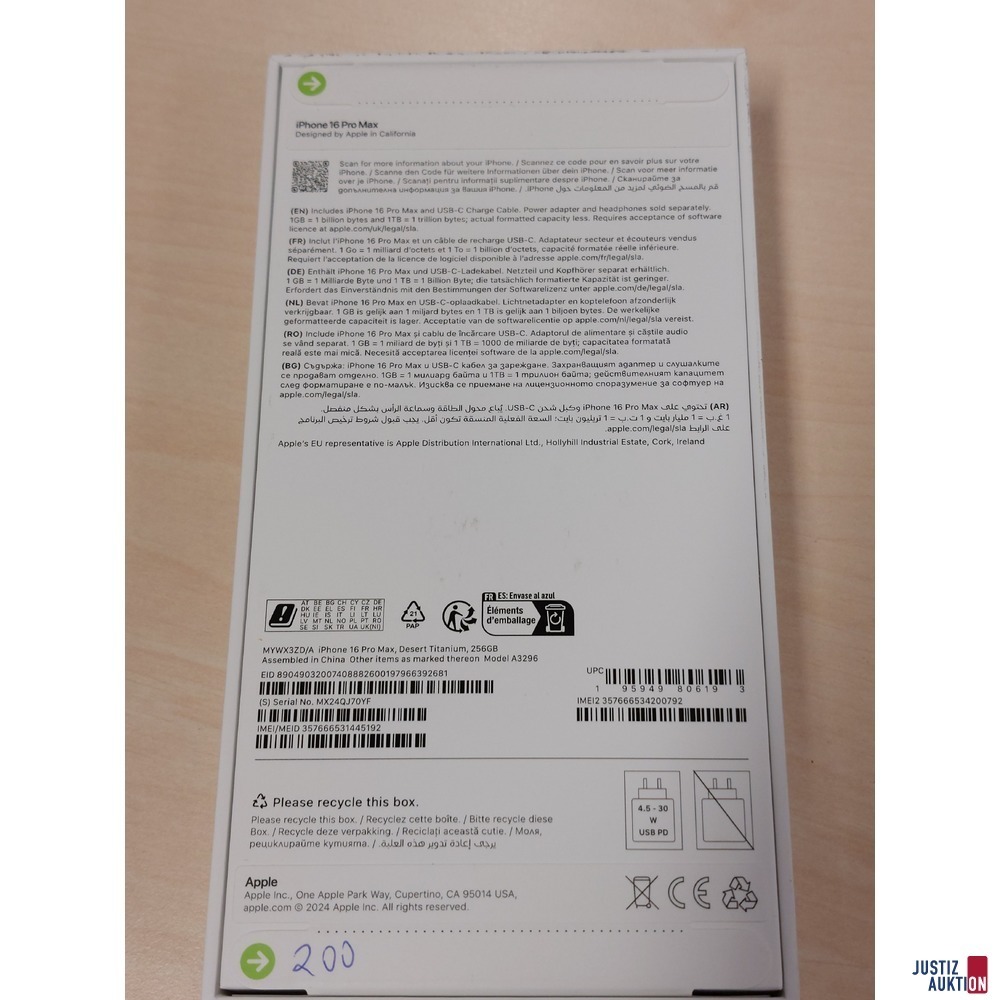 Handy der Marke Apple iPhone 16 Pro Max Desert Titanium&comma; 256GB