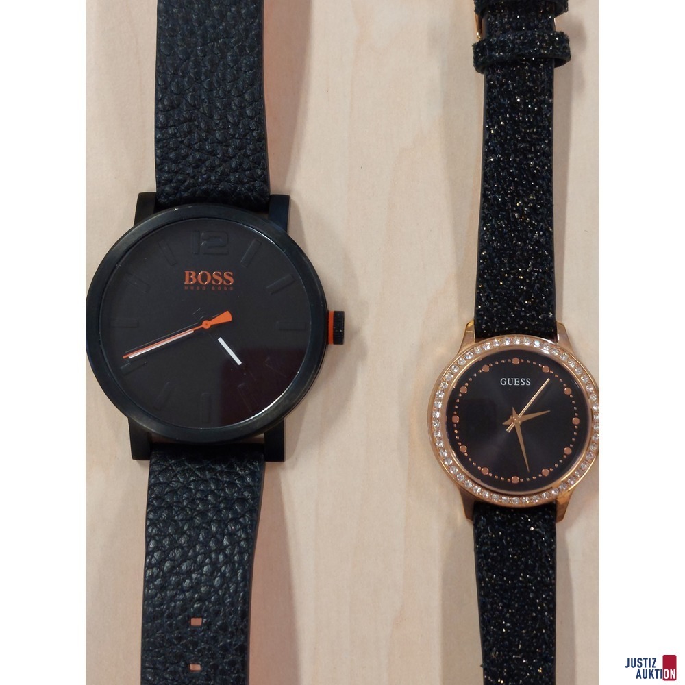 Damenarmbanduhr der Marke Guess vergoldet u.a.