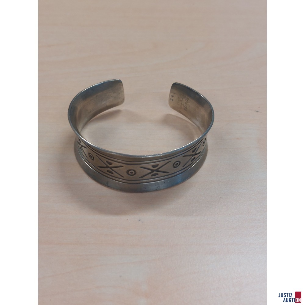 Designer&nbsp;Armreifen &bdquo;Jorgen Jensen&OpenCurlyDoubleQuote; Modell 168 Pewter