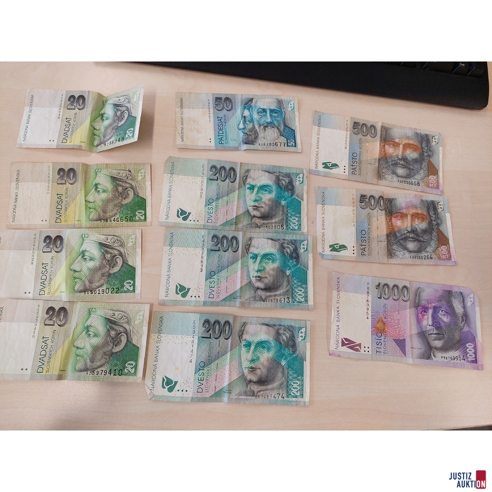 Konvolut Slowakei Banknoten im Gegenwert von 2.730,-- Kronen