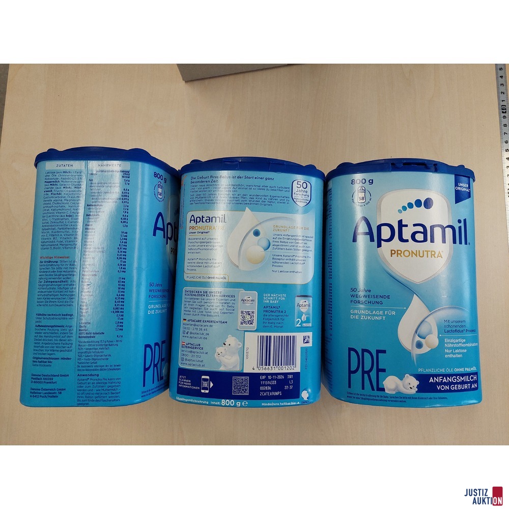 3 Dosen Aptamil Pronutra je 800 g Ablaufdatum&colon; 2x 10&period;11&period;2026&comma; 1x 9&period;7&period;2026