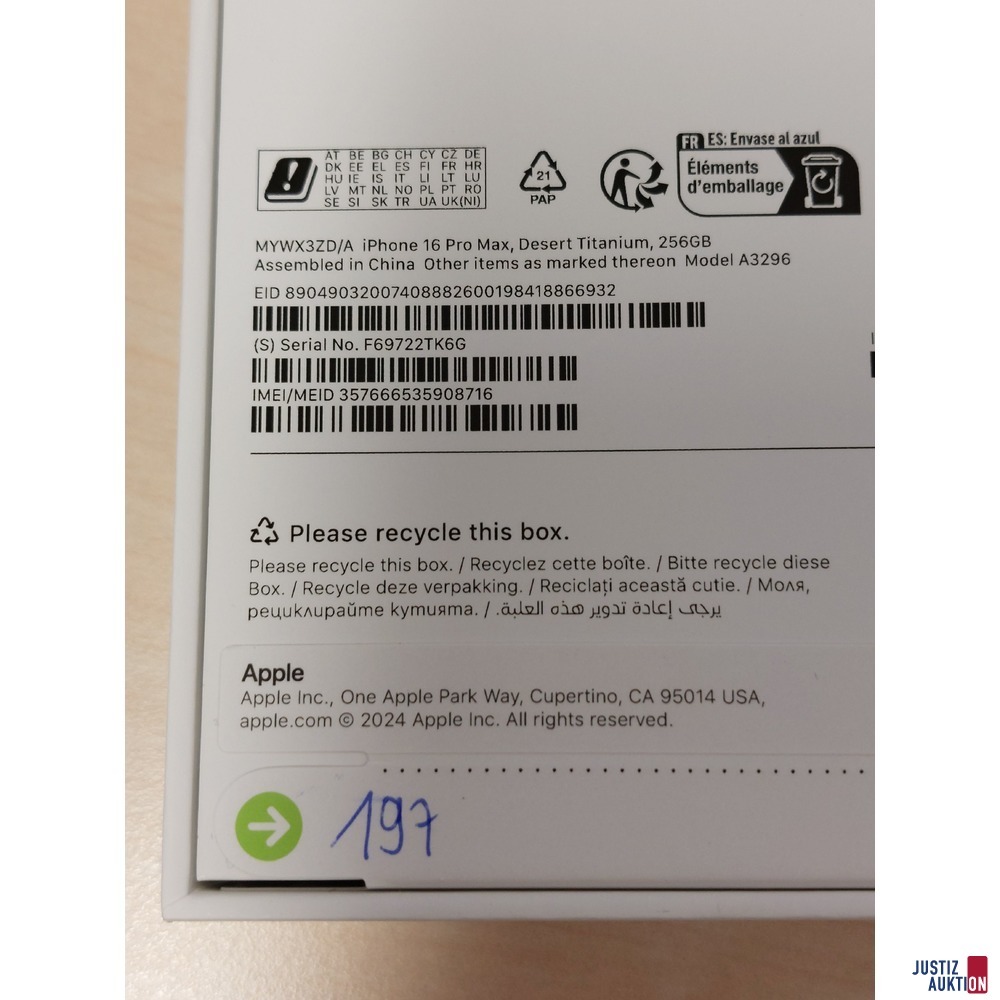 Handy der Marke Apple iPhone 16 Pro Max Desert Titanium&comma; 256GB