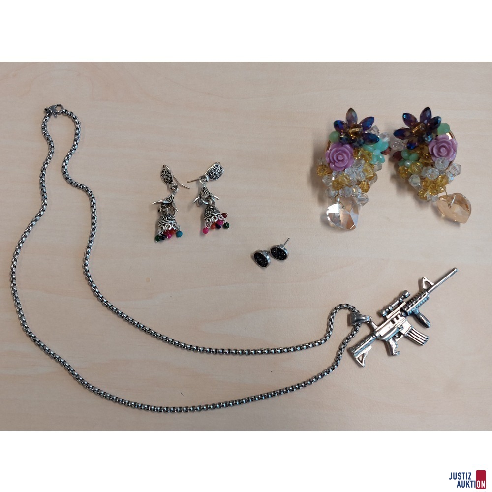Edelstahlkette - Ohrstecker - Ohrhänger