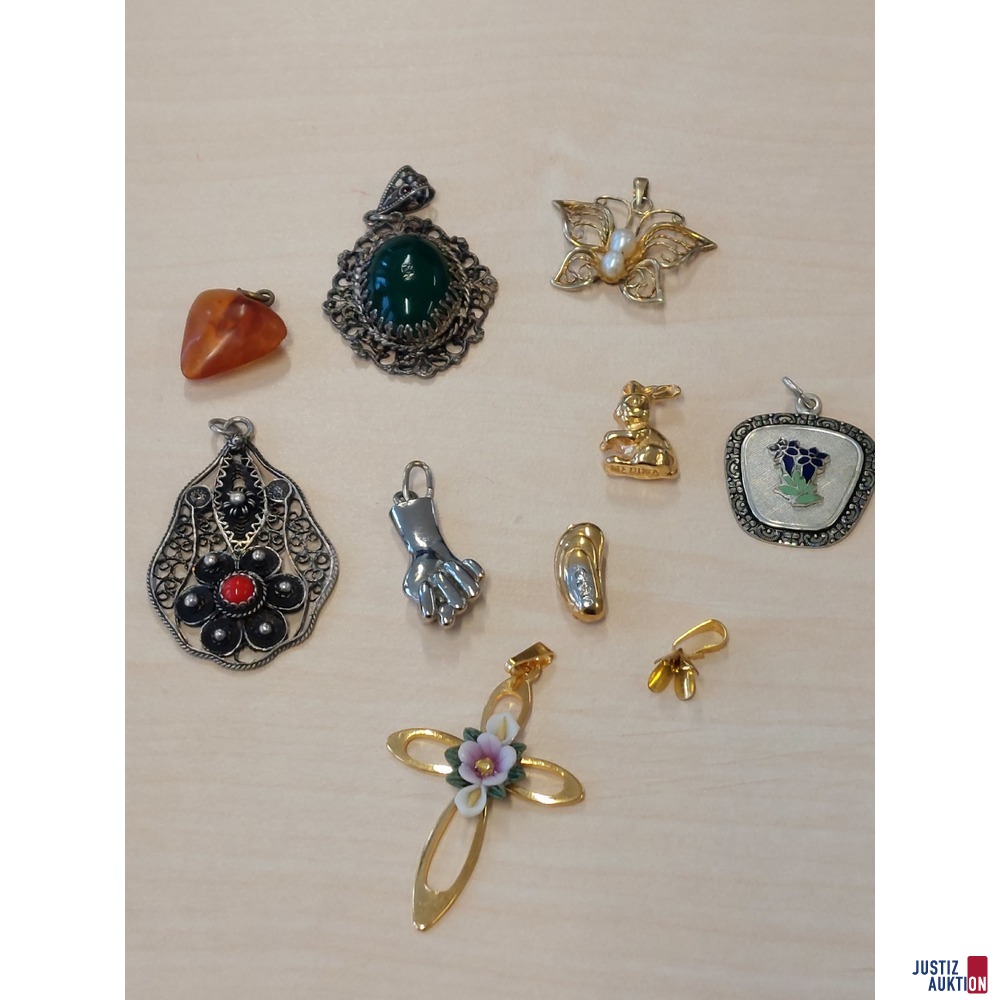 Diverser Modeschmuck -  Anhänger unedel