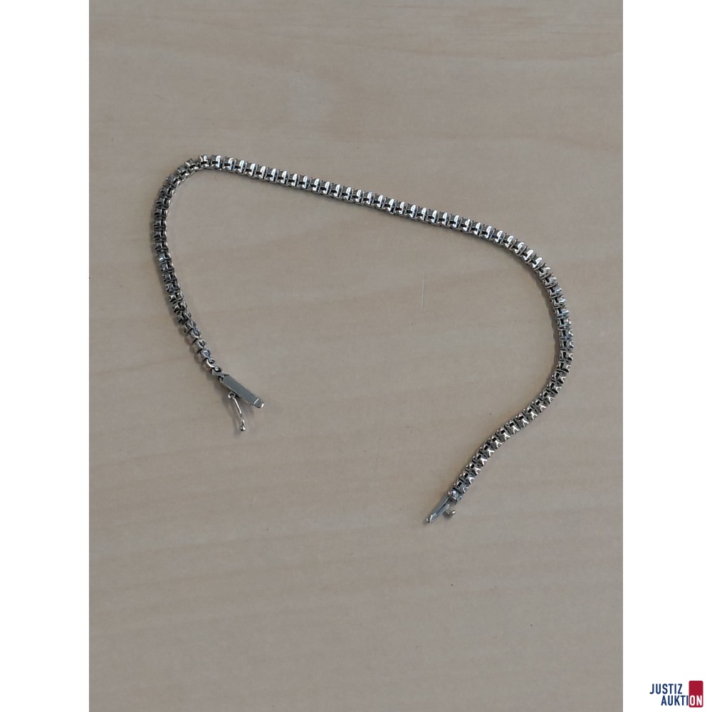 Tennisarmband 750 &permil; Wei&szlig;gold punziert