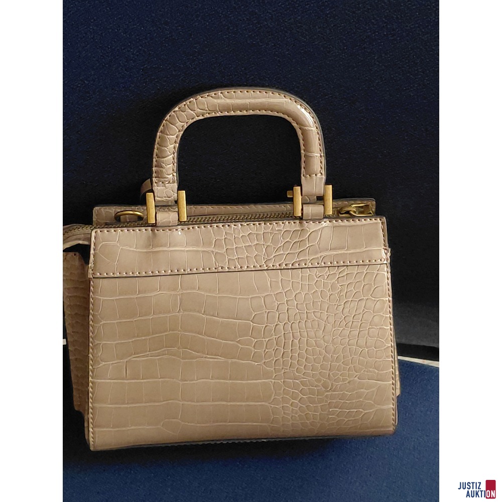Guess Handtasche Katey Croc Mini Satchel Farbe Braun mit Trageriemen