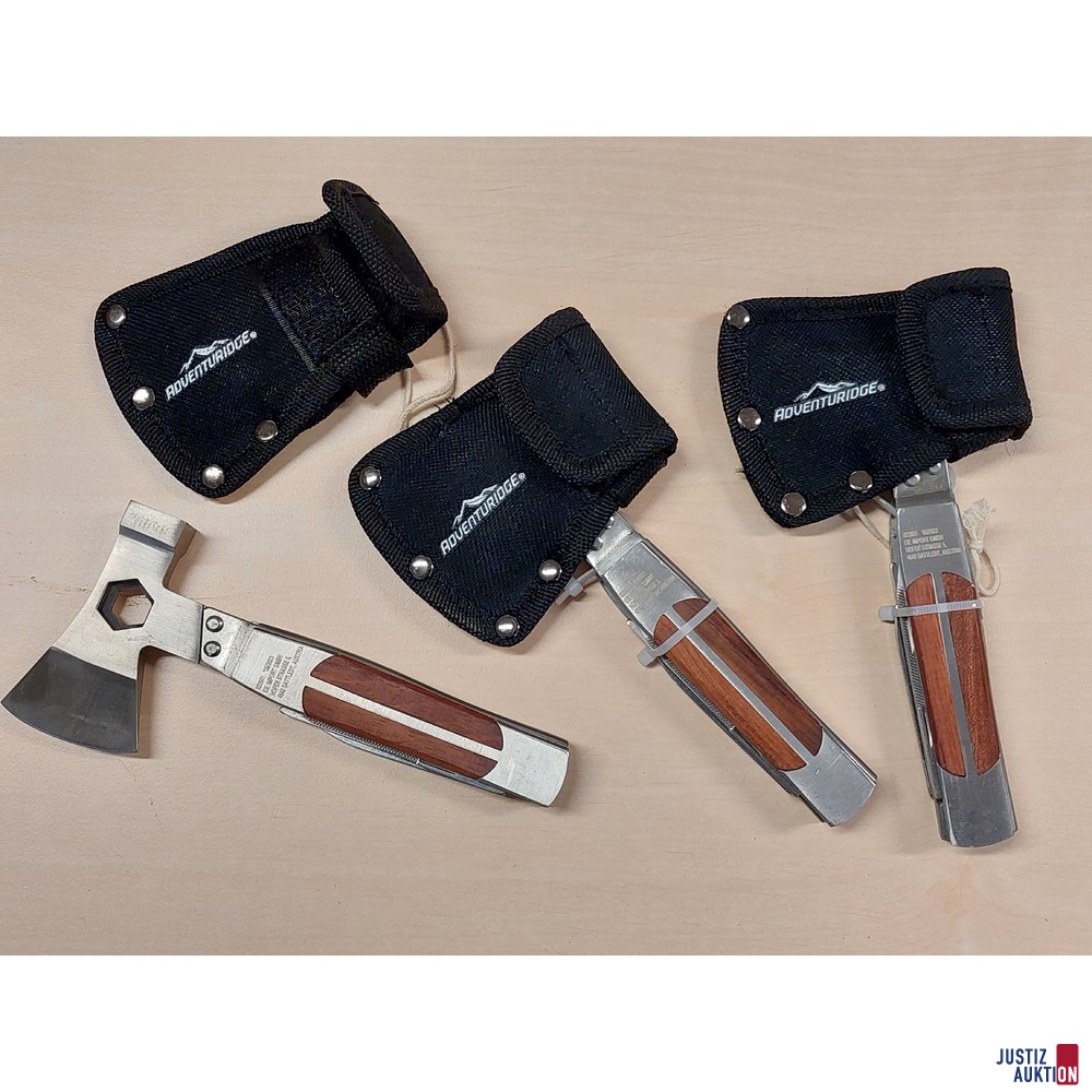 3 Stück Outdoormesser/Axt der Marke Adventuridge