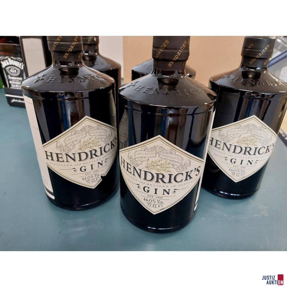 5 Flaschen Hendrick´s Gin 44% je 700 ml