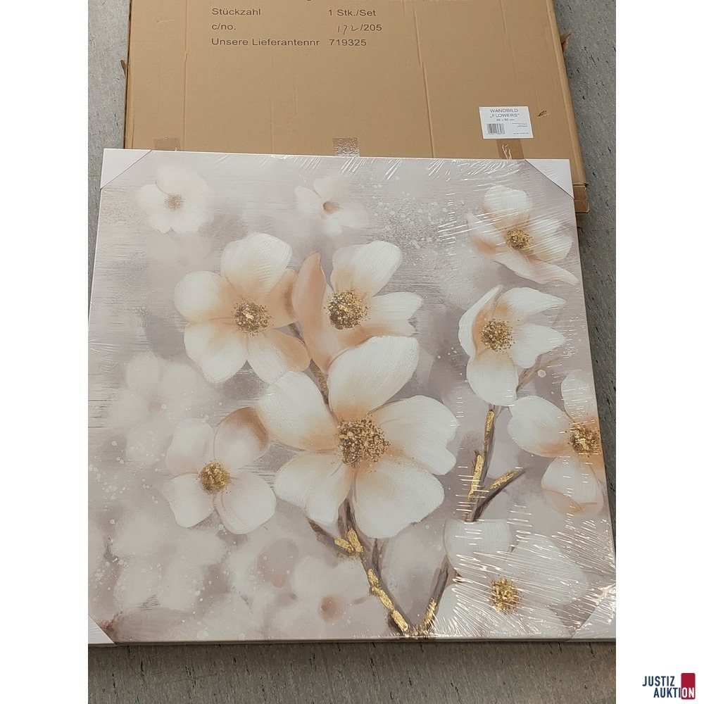 Leinwandbild Flowers Gr&ouml;&szlig;e 80x80 cm in Originalverpackung &ndash; NEU