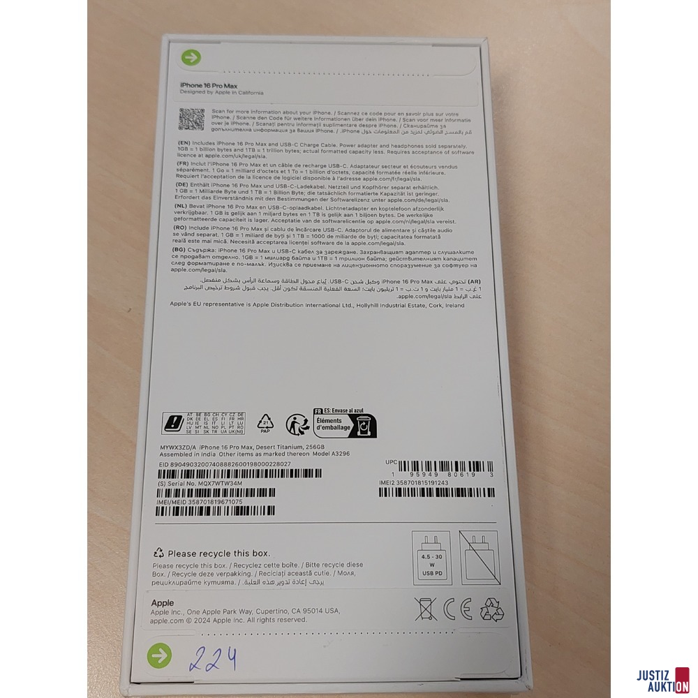 Handy der Marke Apple iPhone 16 Pro Max Desert Titanium&comma; 256GB