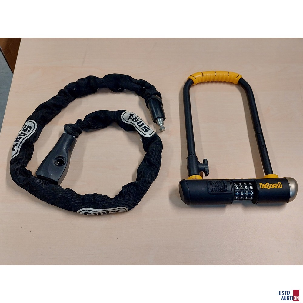 Fahrradkettenschloss der Marke ABUS ohne Schlüssel u.a