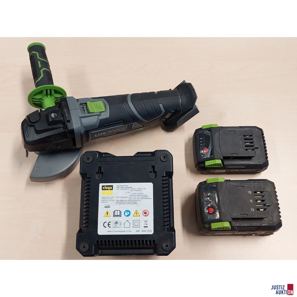 Akku-Winkelschleifer der Marke LUX-TOOLS A-WS-20/115