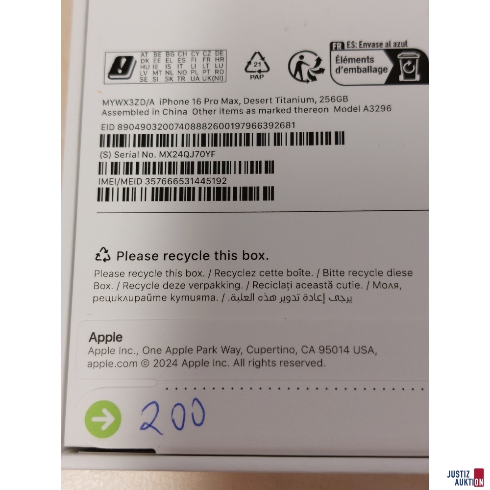 Handy der Marke Apple iPhone 16 Pro Max Desert Titanium&comma; 256GB