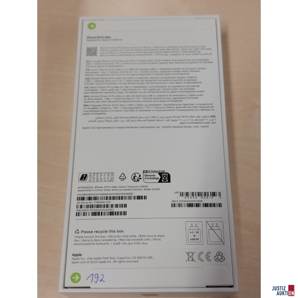 Handy der Marke Apple iPhone 16 Pro Max Desert Titanium&comma; 256GB