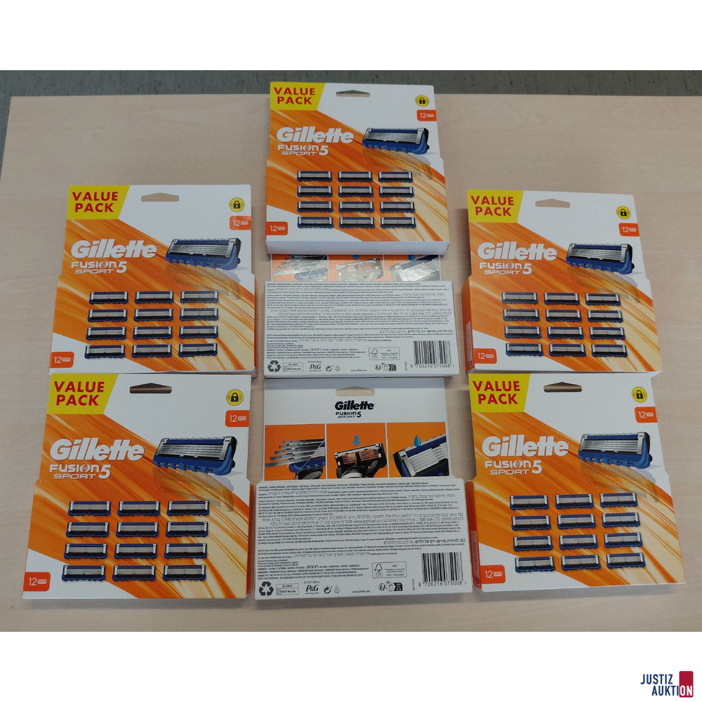 7 12er Packungen Rasierklingen Gillette Fusion Sport 5