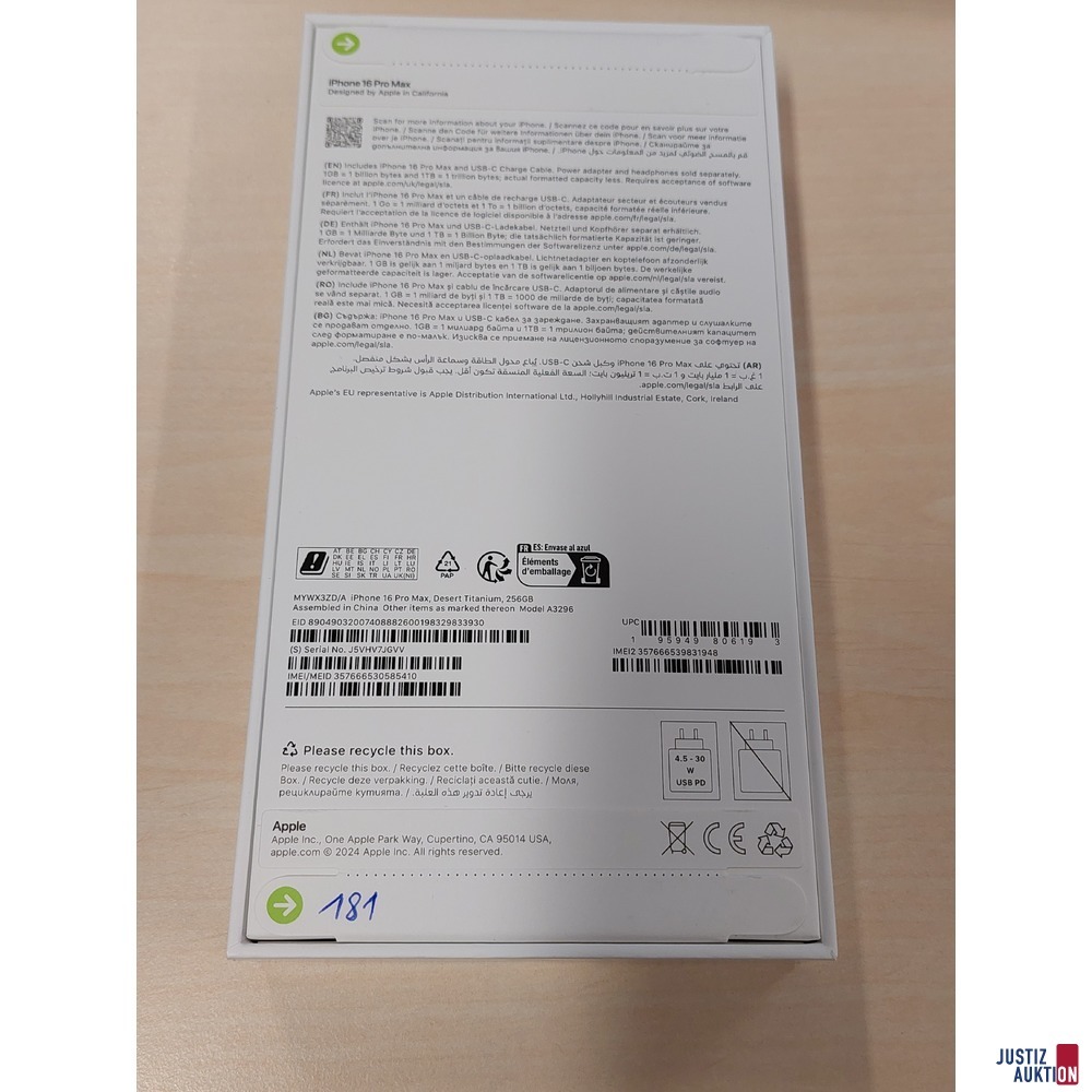 Handy der Marke Apple iPhone 16 Pro Max Desert Titanium&comma; 256GB