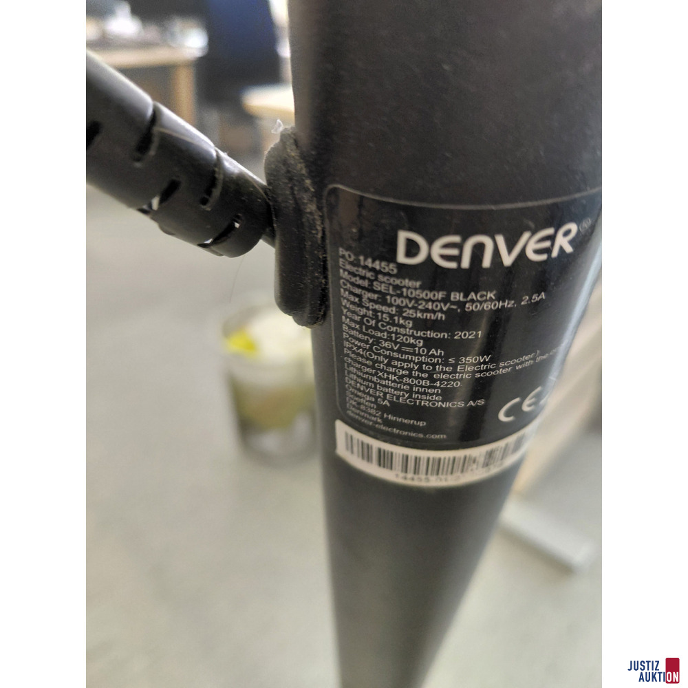 E-Scooter Denver PO&colon;14455 - Model&colon; SEL-10500 F Black