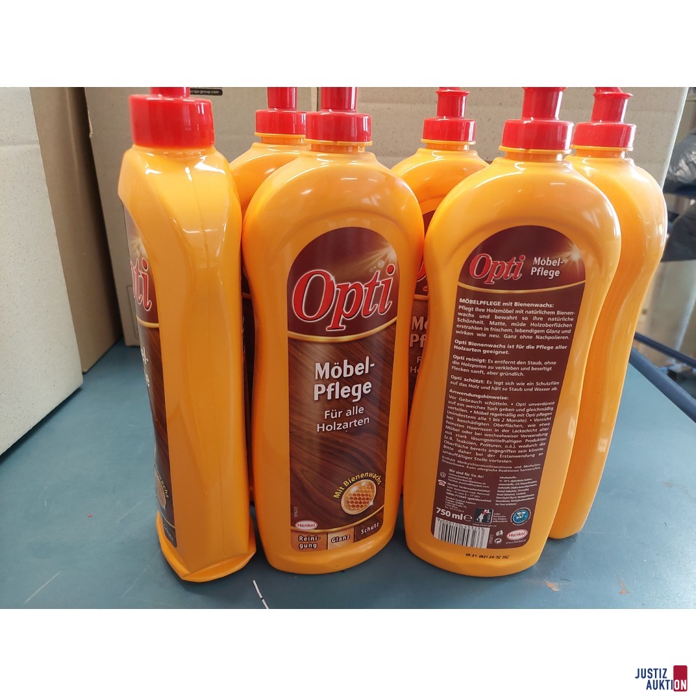 6 x Möbelpflege der Marke Opti mit Bienenwachs je 750ml