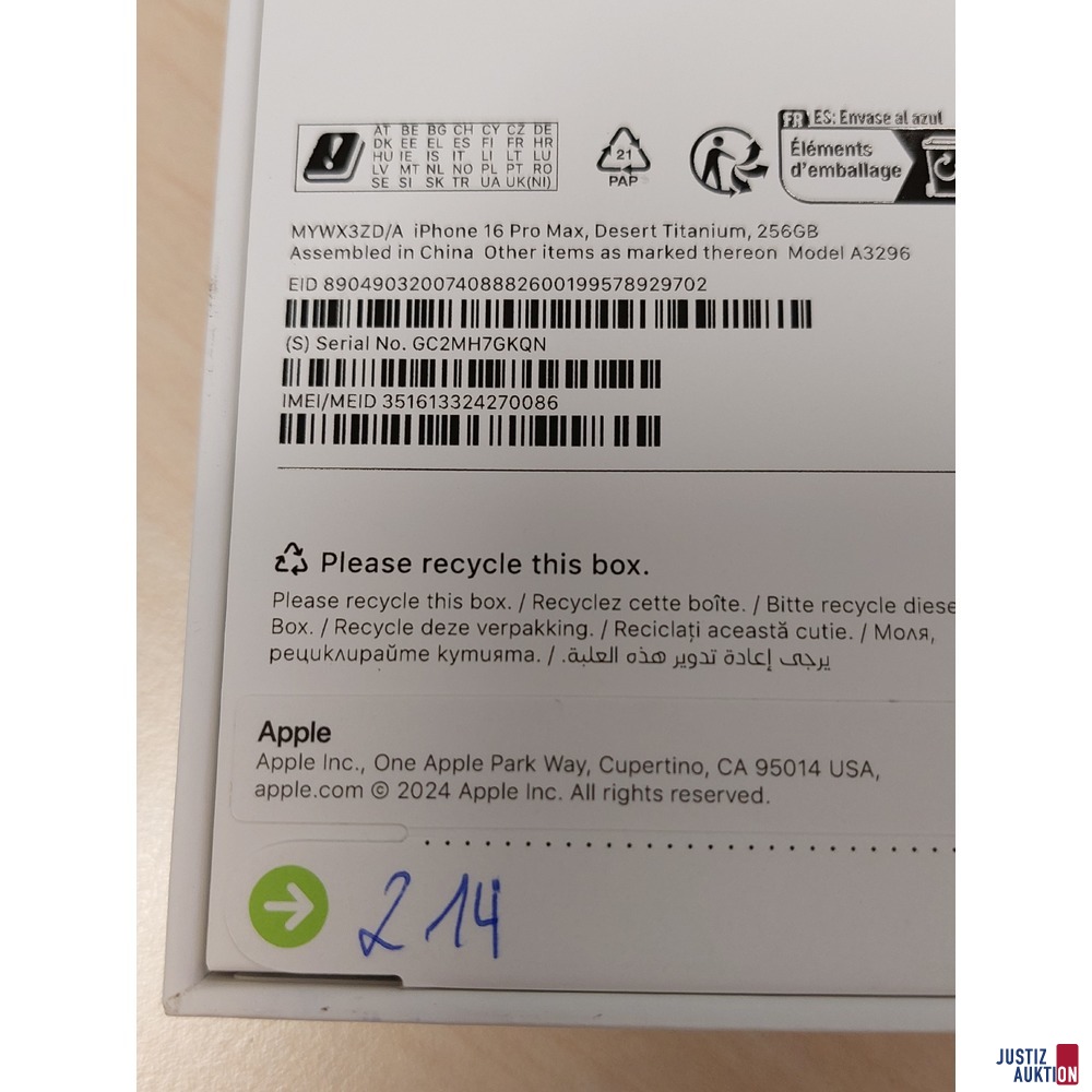 Handy der Marke Apple iPhone 16 Pro Max Desert Titanium&comma; 256GB