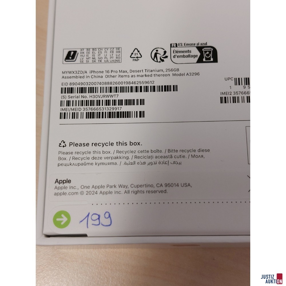 Handy der Marke Apple iPhone 16 Pro Max Desert Titanium&comma; 256GB