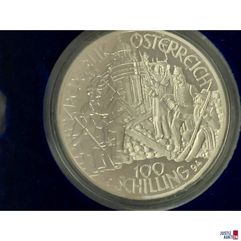 Silbermünze in Schatulle - ATS 100,- Münze Österreich