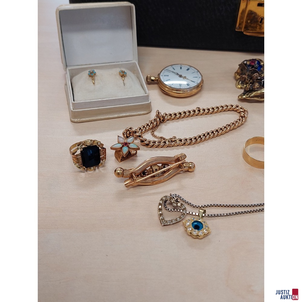 Konvolut Schmuck 585 ‰ punziert/amtspunziert