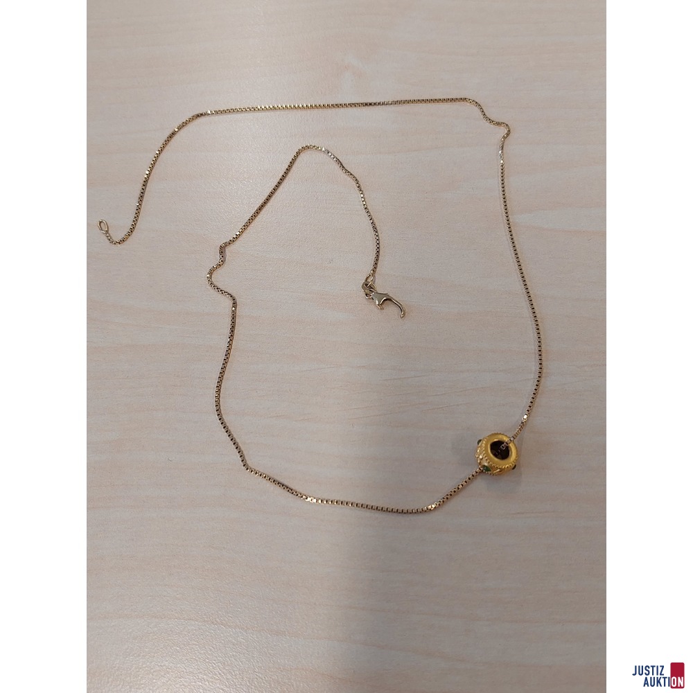 Veneziankette defekter Verschluss 585 ‰ Gelbgold punziert mit Anhängerring 45 cm lang 5,2 g